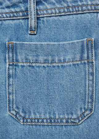 Jeans Wide Leg Talle Alto con Bolsillos