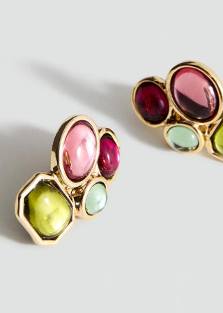 Aretes con Apliques Geométricos.