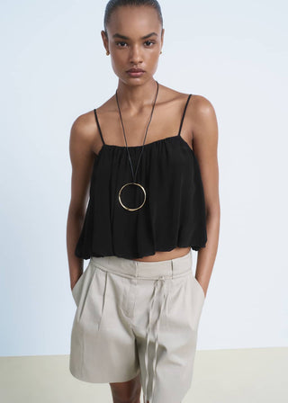 Blusa Crop Estilo Globo.