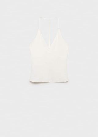 Blusa con Espalda Abierta de Algodón.