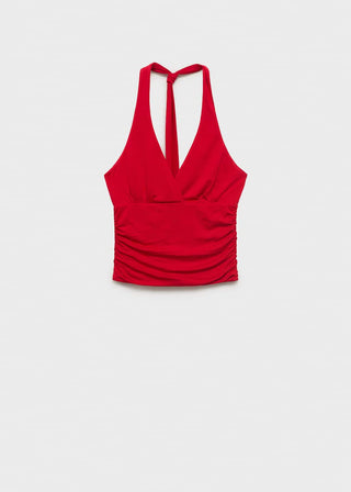 Blusa Escote Pico con Espalda Abierta.