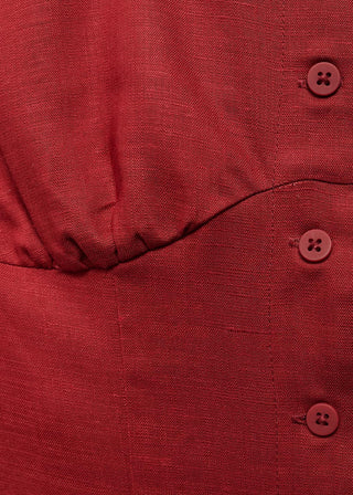 Vestido Cuello Barco con Botones