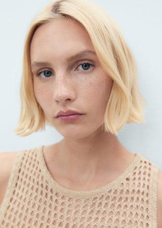 Camiseta de Crochet Bordado Floral