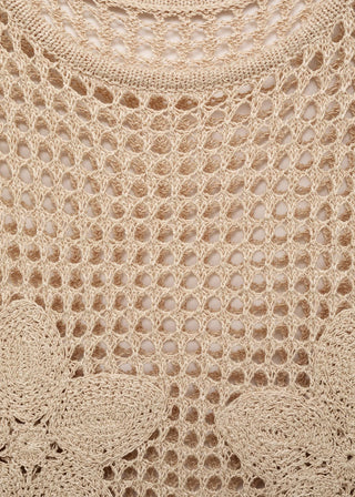 Camiseta de Crochet Bordado Floral