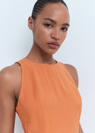 Vestido de Tirantes con Cuello Redondo