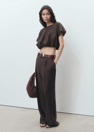 Blusa Manga Corta Estilo Globo