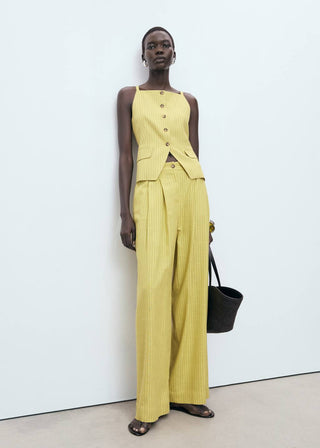 Chaleco de Botones Estampado Rayas.