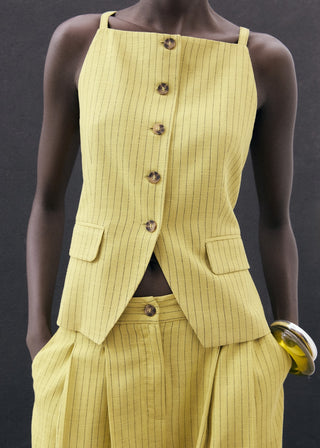 Chaleco de Botones Estampado Rayas.