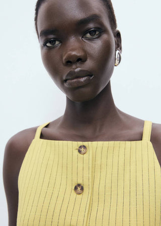 Chaleco de Botones Estampado Rayas.