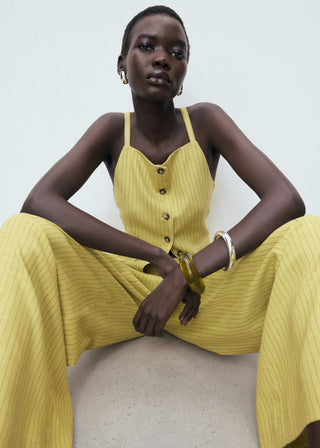 Chaleco de Botones Estampado Rayas.