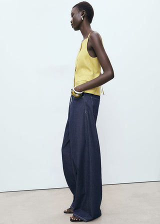 Chaleco de Botones Estampado Rayas.