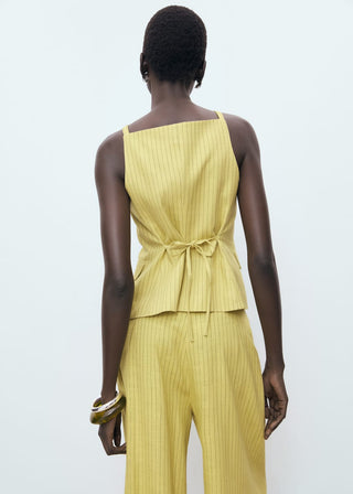 Chaleco de Botones Estampado Rayas.