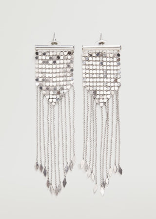 Aretes Largos con Flecos de Cadenas