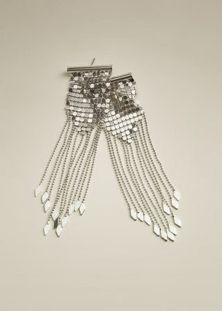 Aretes Largos con Flecos de Cadenas