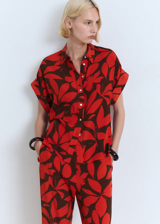 Pantalón con Cintura Elástica Estampado Floral