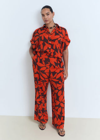 Pantalón con Cintura Elástica Estampado Floral