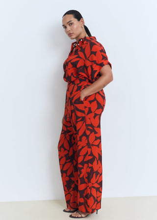 Pantalón con Cintura Elástica Estampado Floral