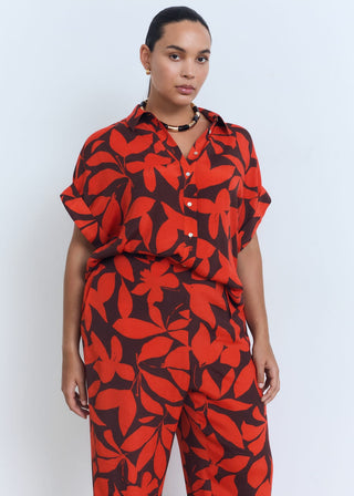 Pantalón con Cintura Elástica Estampado Floral