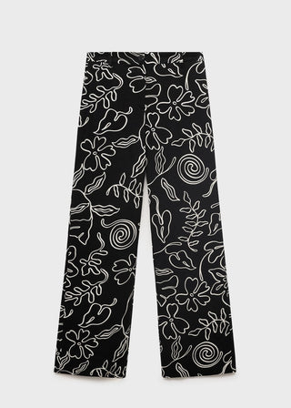 Pantalón Talle Medio con Estampado Floral