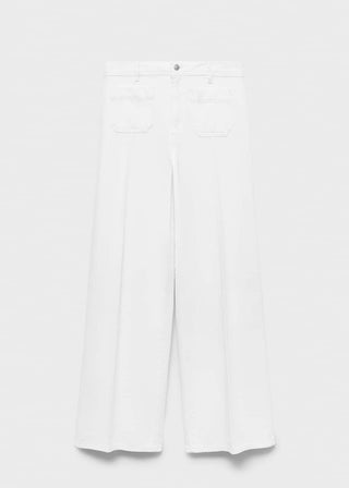 Jeans Wide Leg Talle Alto con Bolsillos