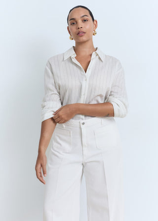 Jeans Wide Leg Talle Alto con Bolsillos