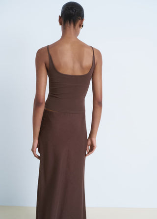 Blusa con Escote Pico de Algodón.