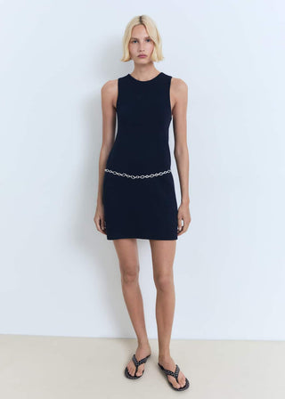 Vestido Cuello Redondo de Punto