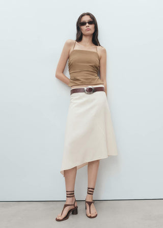 Blusa Drapeada con Espalda Cruzada.