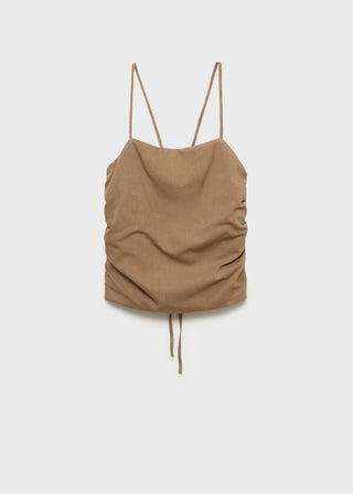 Blusa Drapeada con Espalda Cruzada.