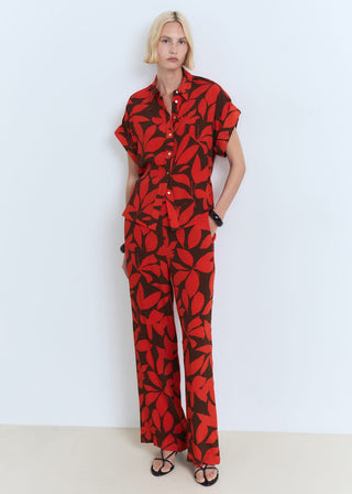 Camisa Manga Corta con Estampado Floral