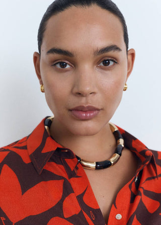 Camisa Manga Corta con Estampado Floral