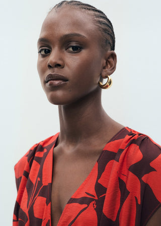 Vestido Largo con Estampado Floral