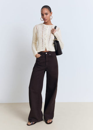 Cárdigan Cuello Redondo Calado