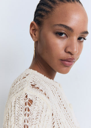 Cárdigan Cuello Redondo Calado