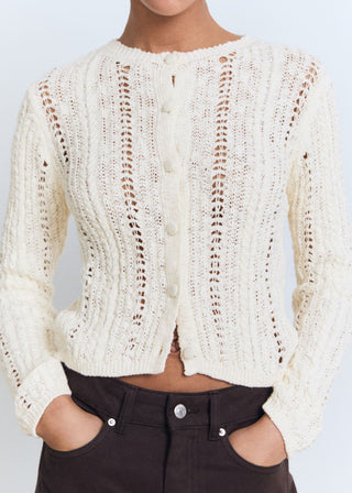 Cárdigan Cuello Redondo Calado