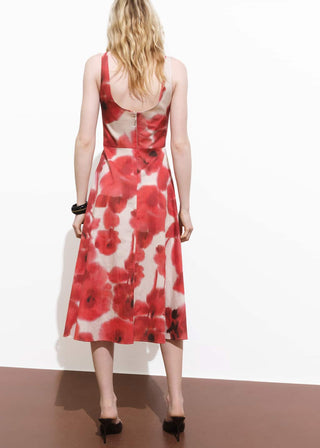 Vestido Midi con Estampado Floral