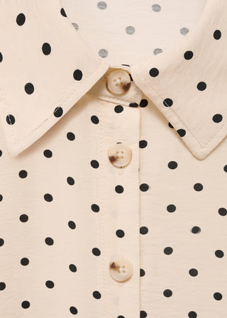 Vestido Camisero con Estampado de Puntos.