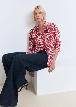 Camisa Manga Larga con Estampado Floral