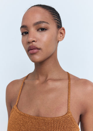 Blusa de Punto con Espalda Cruzada.