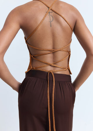 Blusa de Punto con Espalda Cruzada.