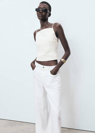 Jeans Wide Leg Talle Bajo con Bolsillos.