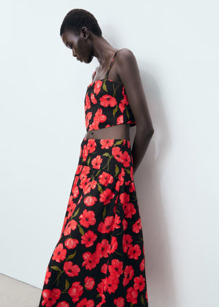 Enagua Midi con Estampado Animal Print.