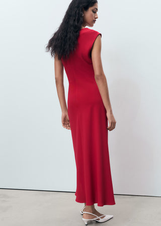 Vestido Midi con Detalle Fruncido