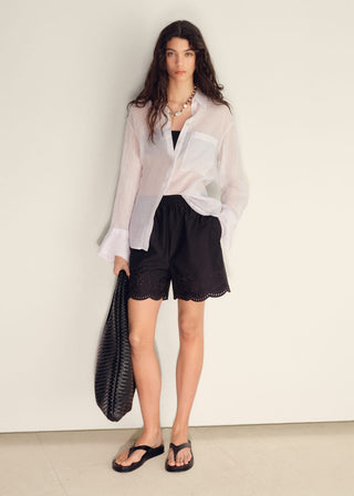 Short con Cintura Elástica Acabado Satinado