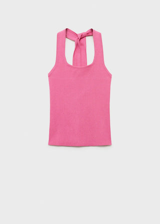 Blusa Cuello Halter con Detalle de Lazo