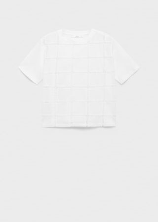 Camiseta Manga Corta con Detalles Bordados