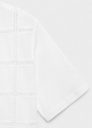 Camiseta Manga Corta con Detalles Bordados