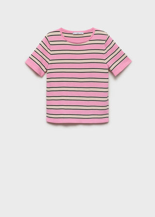 Camiseta Manga Corta Estampado de Rayas