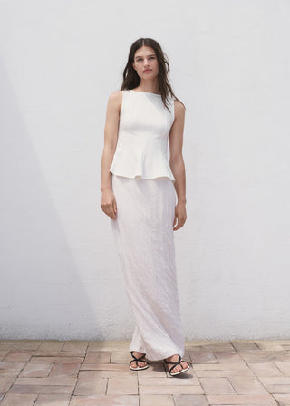 Blusa Peplum con Detalle en Costuras