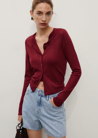 Shorts Denim Rectos Tiro Alto